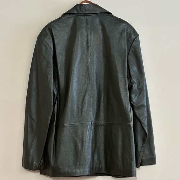 NWT Danier Sz L Army Green Leather Jacket - Picture 3 of 13